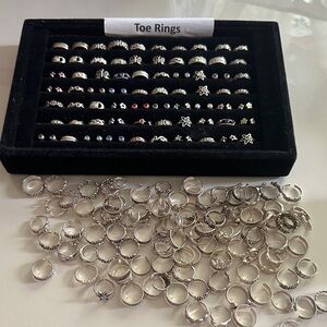 Elegant Silver Toe Rings Set